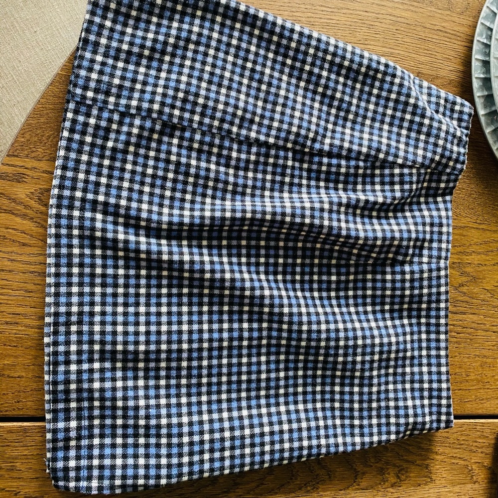 Wild fable plaid white and blue mini skirt